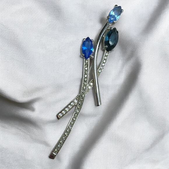 Swarovski Swan Signed Bracelet Earrings Bracelet Brooch Jewelry Set, Pave Stones - Picture 3 of 16